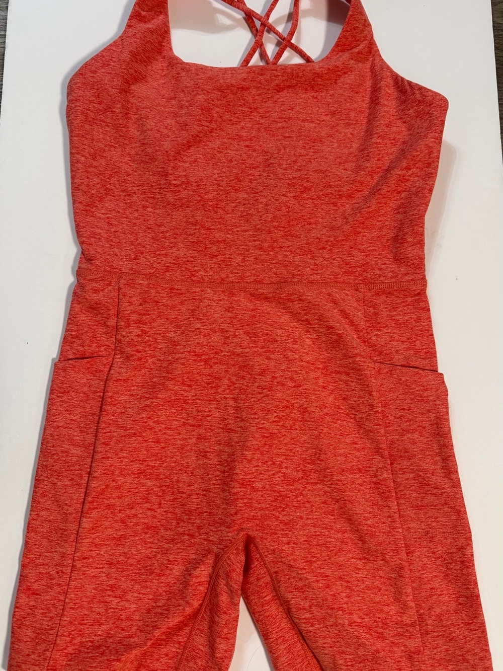 Alia Red Cross-Back Active Jumpsuit